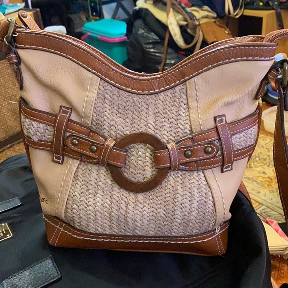 b.o.c. | Bags | Boc Leather And Straw Crossbody | Poshmark